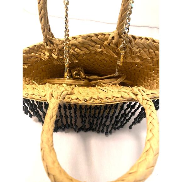 NWOT Zara mini woven beaded fringe bag - Picture 4 of 9